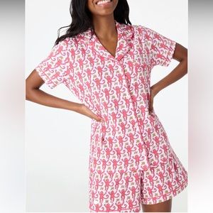 ROLLER RABBIT pink monkey polo pajamas